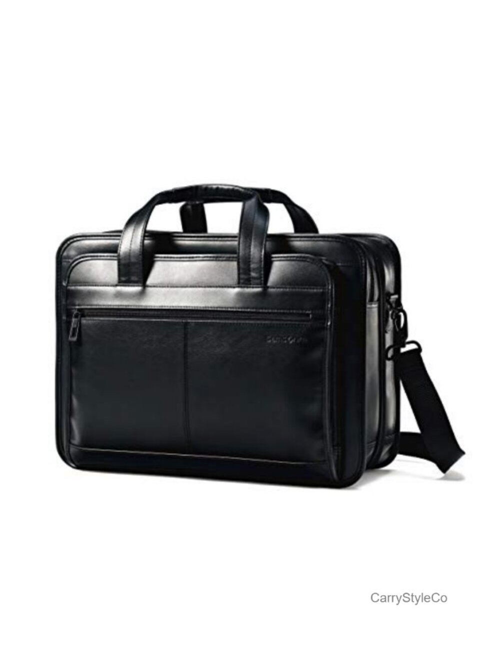 Genuine Leather Expandable Briefcase Fits 15.6" Laptop Work Bag